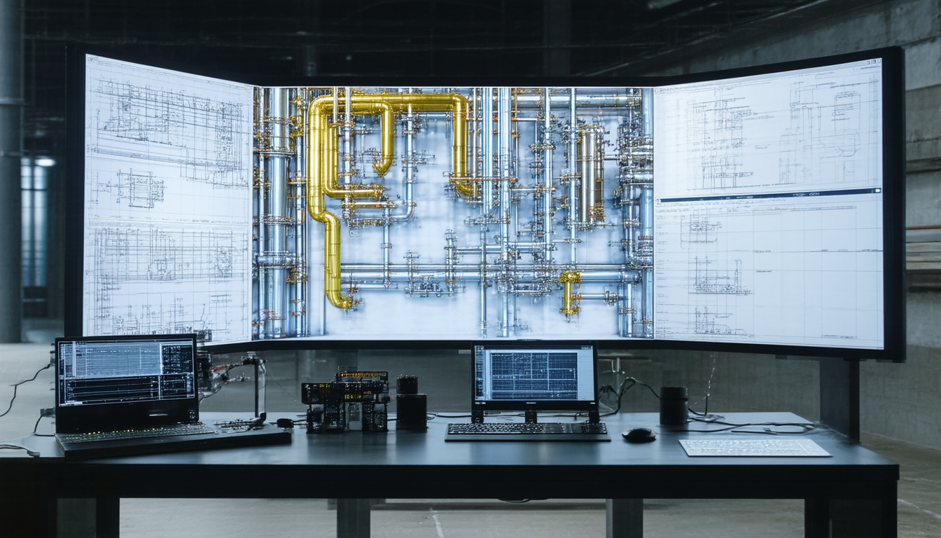 BIM 3D Modell mit Architektur und TGA-Systemen