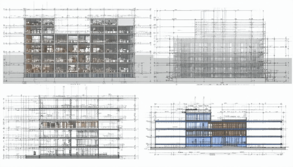 CAD Zeichnung aus einem 3D BIM Modell für Gebäudetechnik